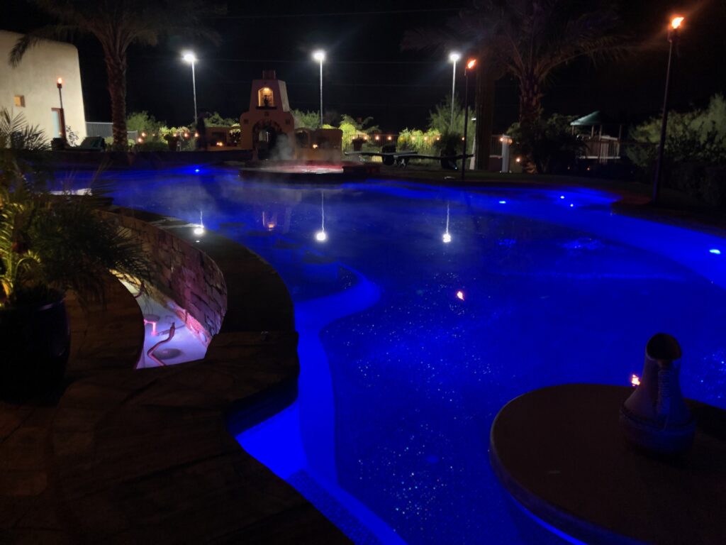 Summer Daze Pools and Spas new pool at night